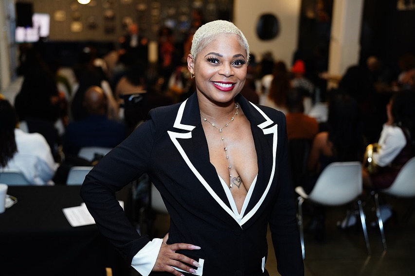 Rebecca Camon at a networking event